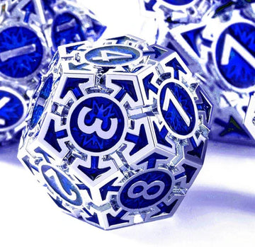 Solid Blue Weighted Metal Dice - RULE DICE
