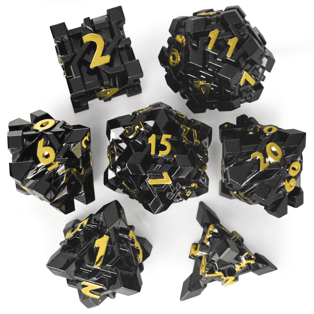Black Maze Plated Dice Set - RULE DICE