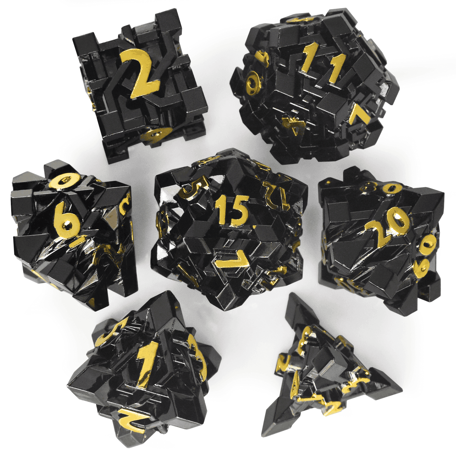 Black Maze Plated Dice Set - RULE DICE