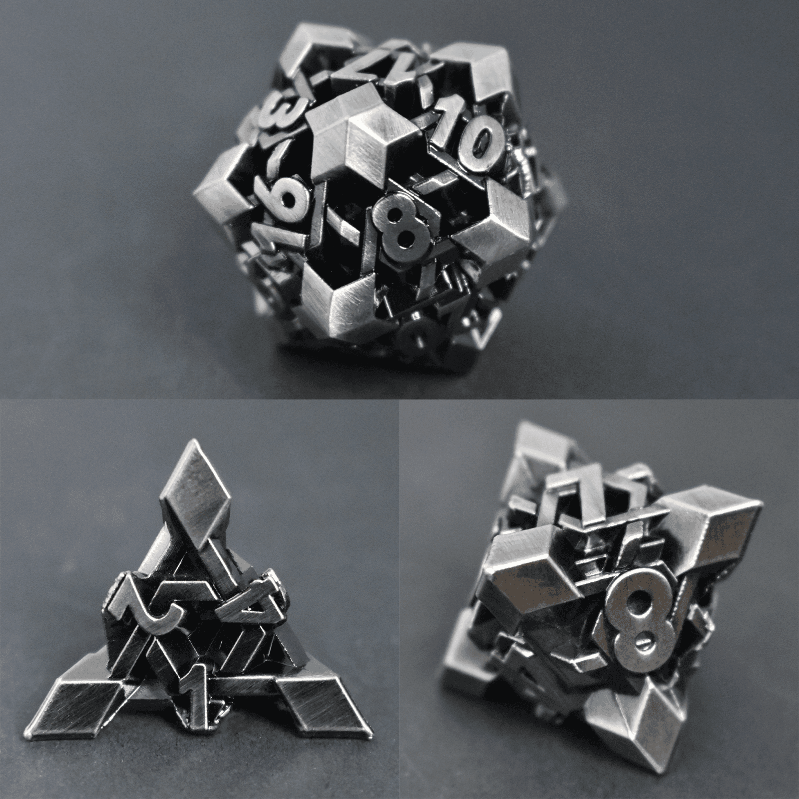 Ancient Nickel Maze Plated Dice Set - RULE DICE