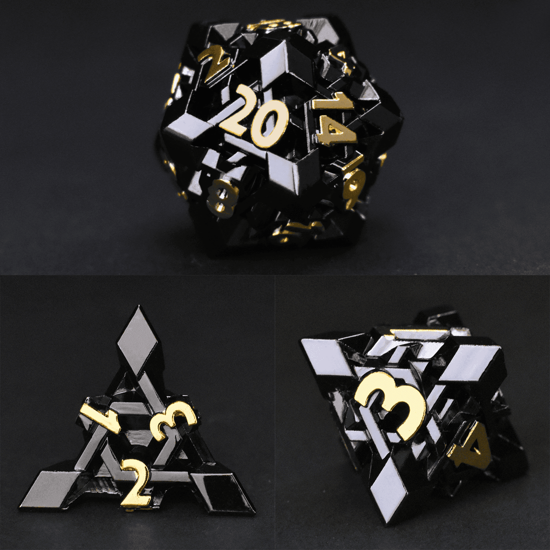 Black Maze Plated Dice Set - RULE DICE