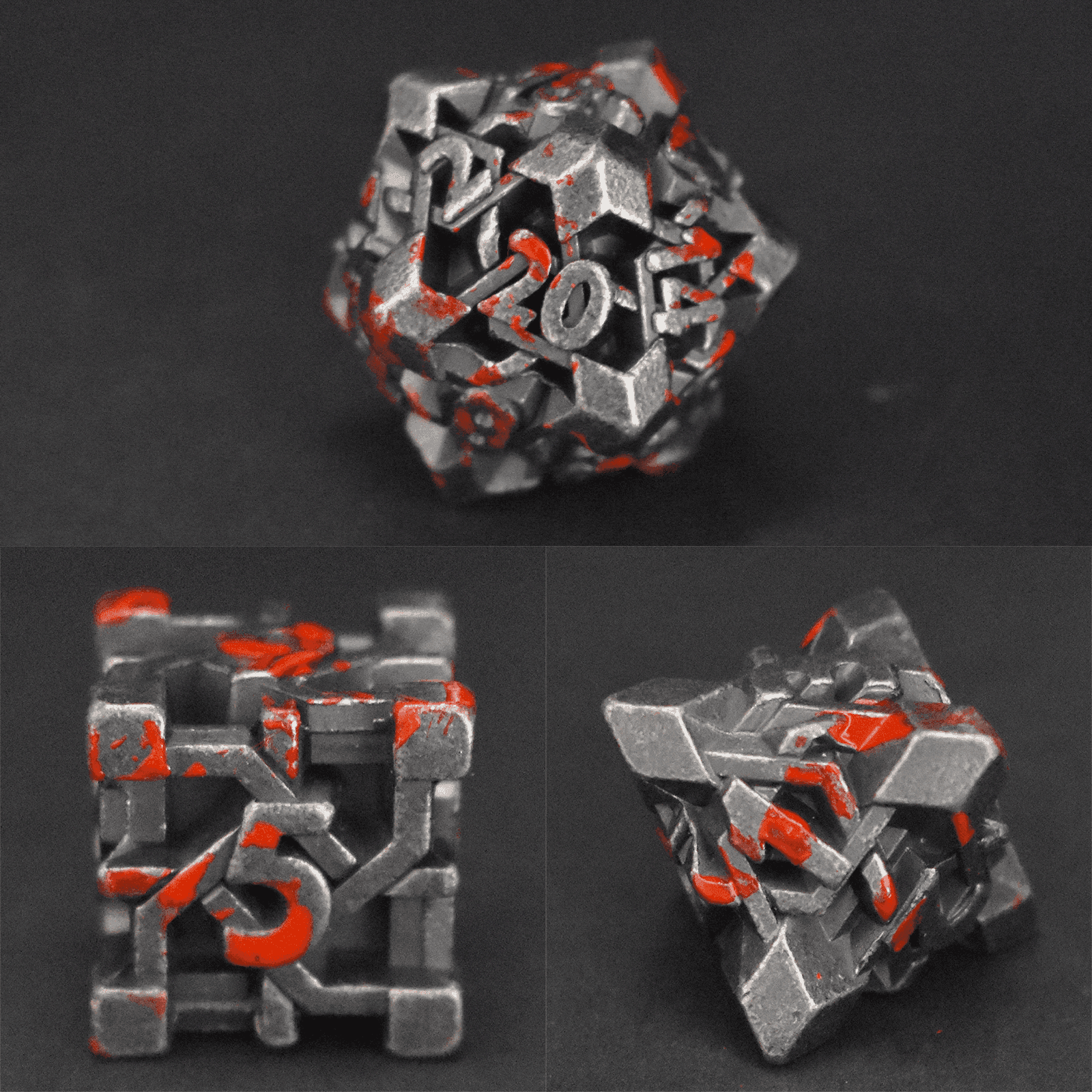 Red Maze Plated Dice Set - RULE DICE