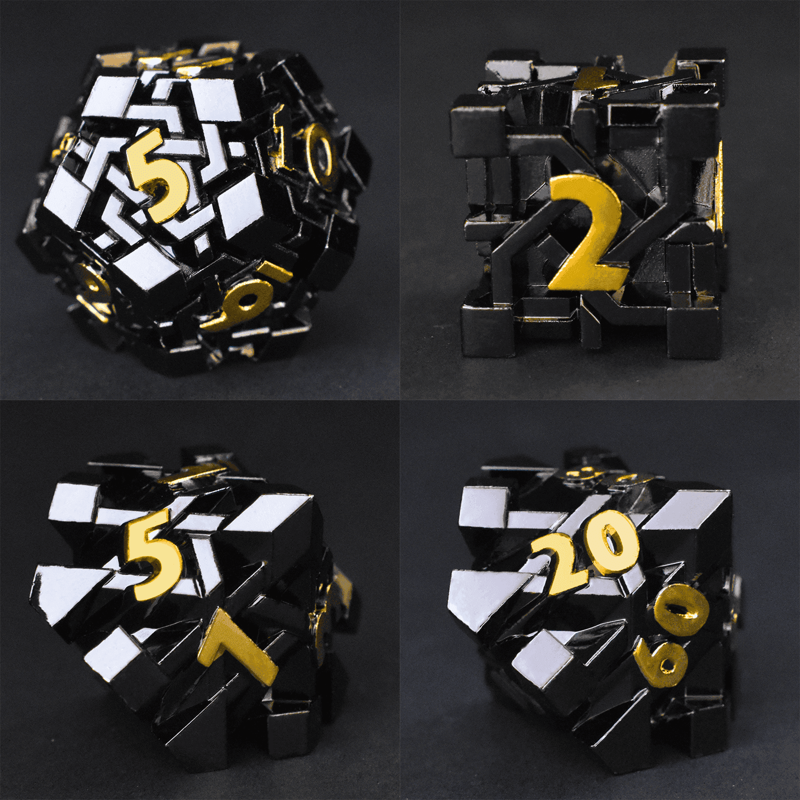 Black Maze Plated Dice Set - RULE DICE