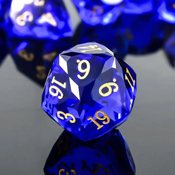 Royal Blue Pristine Prism Crystal Dice Set