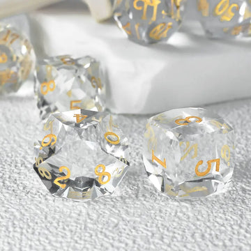 Transparent Pristine Prism Crystal Dice Set