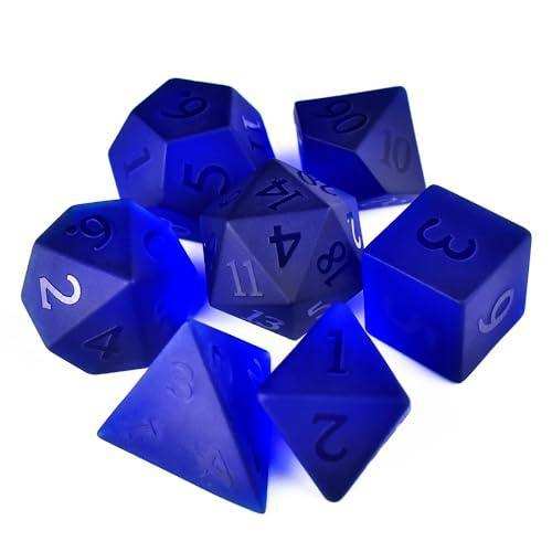 Blue Sandblasted Gemstone Dice Set - RULE DICE