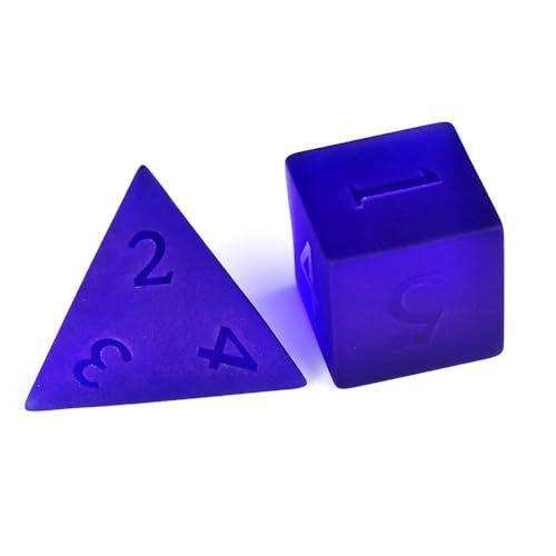 Blue Sandblasted Gemstone Dice Set - RULE DICE