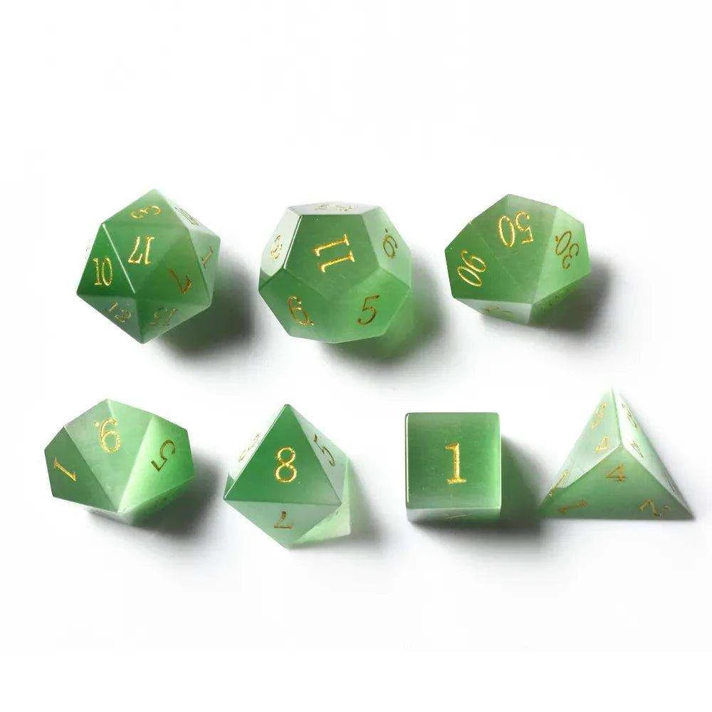 Green Cat's Eye Dice Set - RULE DICE