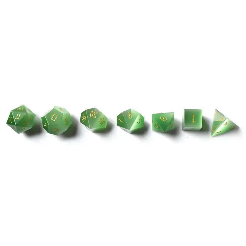 Green Cat's Eye Dice Set - RULE DICE