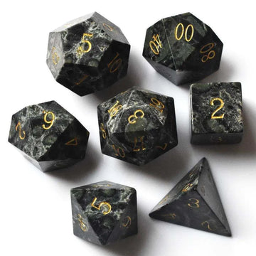 Green Eye Stone Gemstone Dice Set - RULE DICE