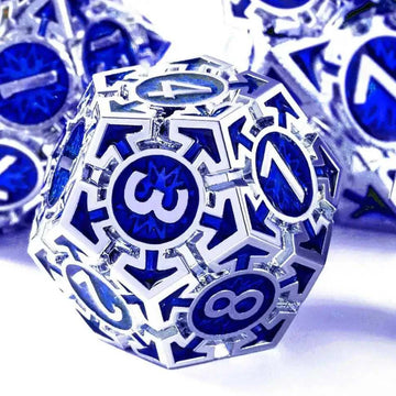 Navy Blue Weighted Metal Dice Set - RULE DICE