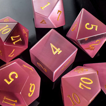 Pink Cat's Eye Dice Set - RULE DICE