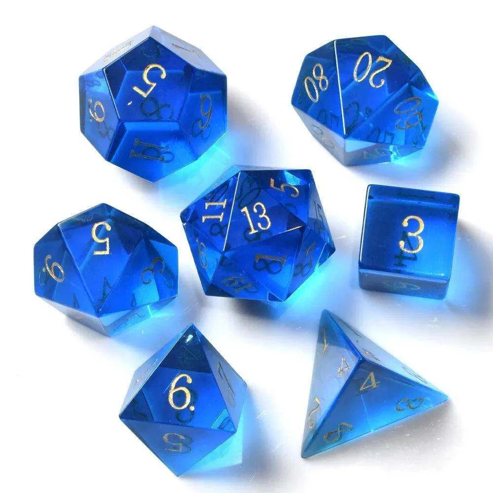 Pure Blue Crystal Dice Set - RULE DICE