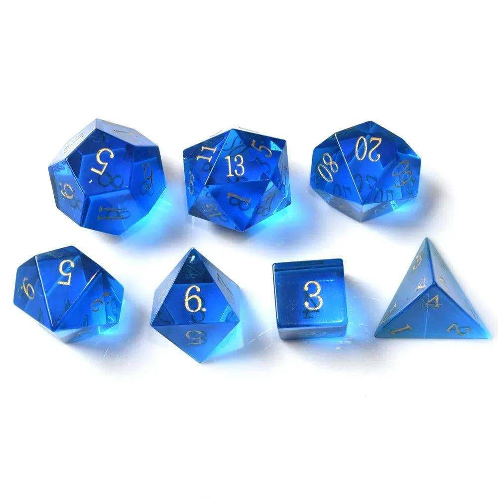 Pure Blue Crystal Dice Set - RULE DICE