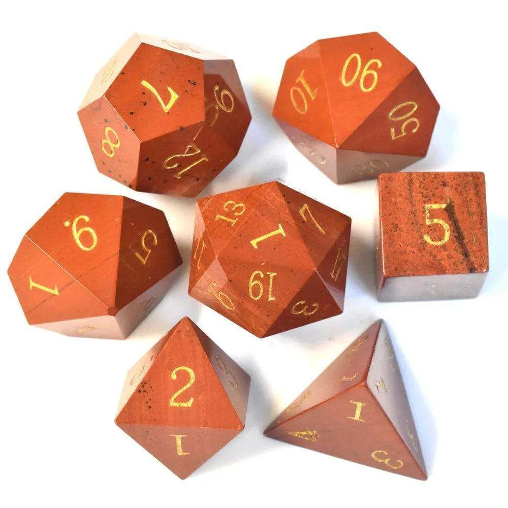 Red Stone Gemstone Dice Set - RULE DICE
