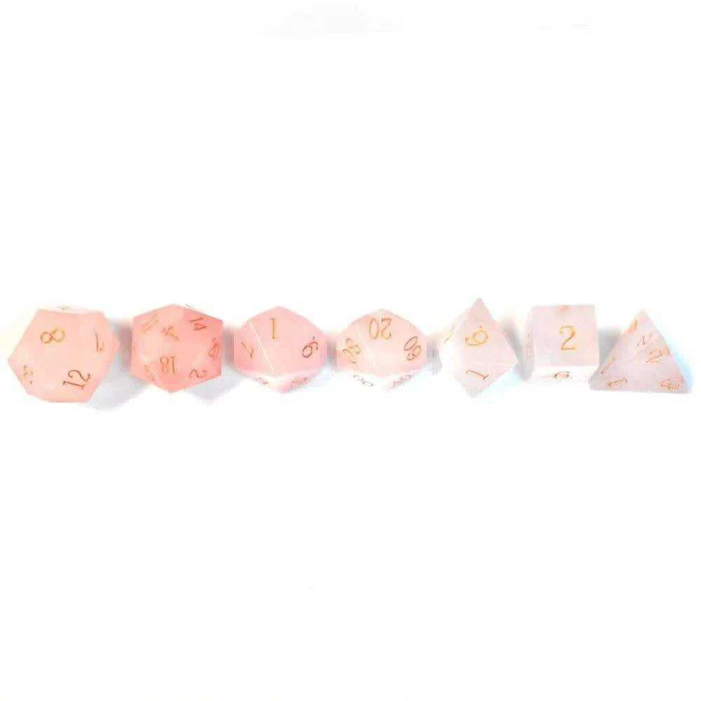 Rose Quartz Gemstone Dice Set - RULE DICE