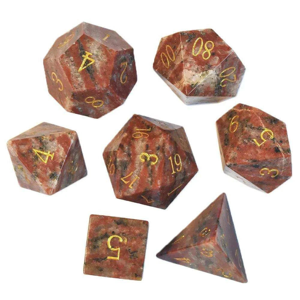 Sesame Red Stone Gemstone Dice Set - RULE DICE