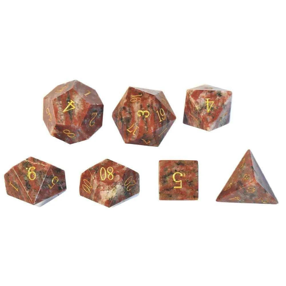 Sesame Red Stone Gemstone Dice Set - RULE DICE