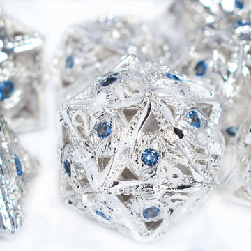 Silver and Sapphire Dice Set - RULE DICE
