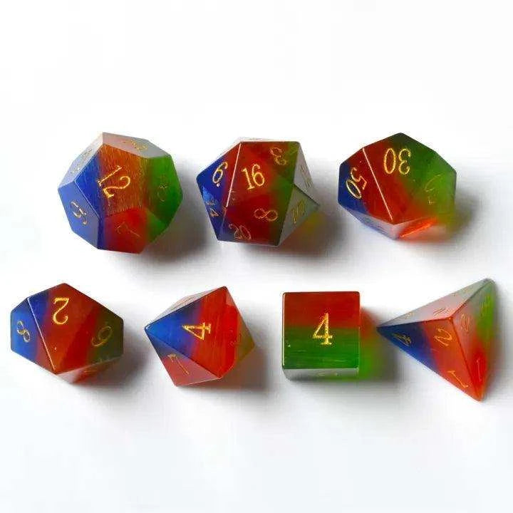Tricolor Cat's Eye Dice Set - RULE DICE