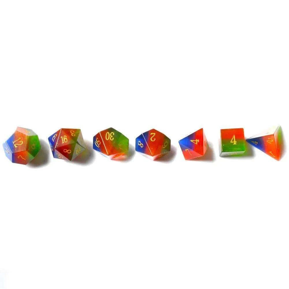 Tricolor Cat's Eye Dice Set - RULE DICE