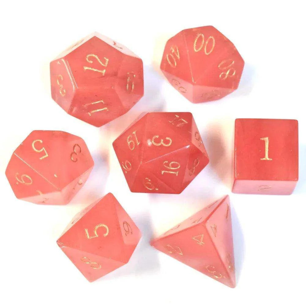 Watermelon Tourmaline Gemstone Dice Set - RULE DICE