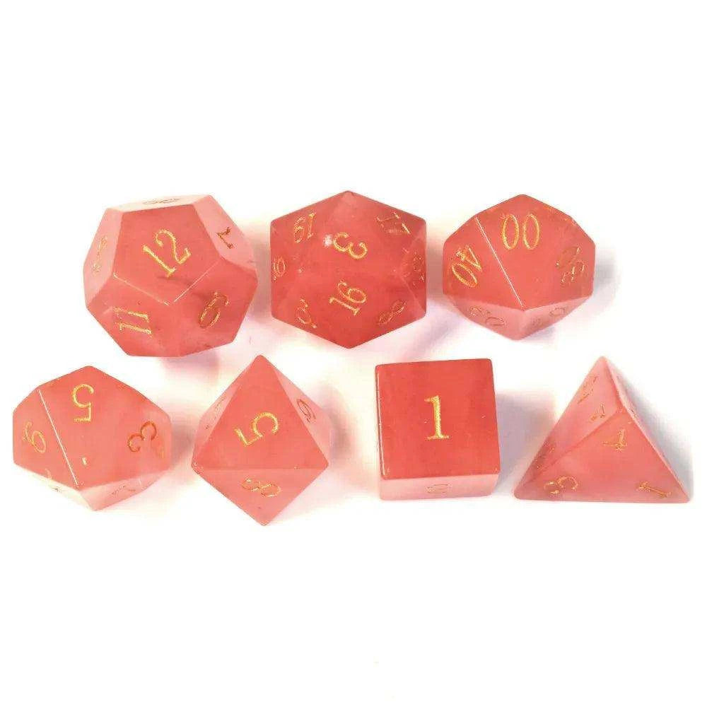 Watermelon Tourmaline Gemstone Dice Set - RULE DICE