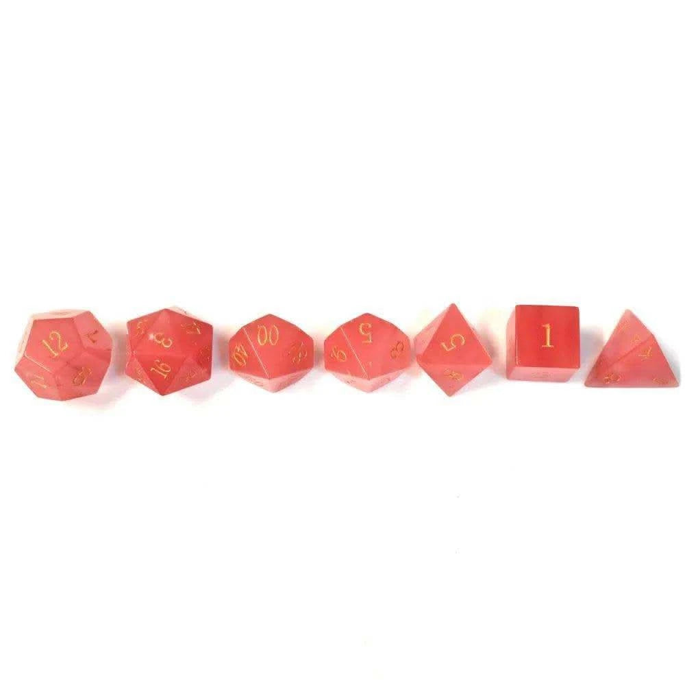 Watermelon Tourmaline Gemstone Dice Set - RULE DICE