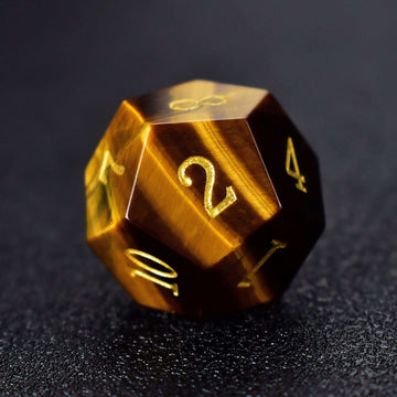 Yellow Tiger's Eye Dice Set - RULE DICE
