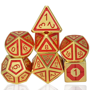 Golden&Red Plated Dice Set - RULE DICE