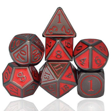 Red Cold Heart Plated Dice Set - RULE DICE