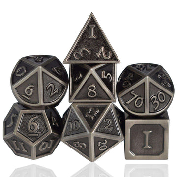 Roman Barrel Nickel Plated Dice Set - RULE DICE