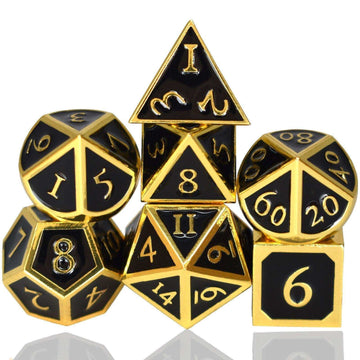 Roman Black&Golden Plated Dice Set - RULE DICE