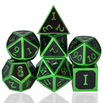 Roman Black&Green Plated Dice Set - RULE DICE