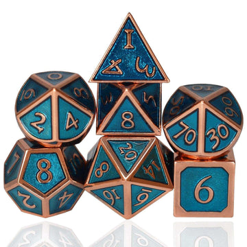 Roman Blue&Bronze Plated Dice Set - RULE DICE