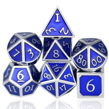 Roman Blue&Silver Plated Dice Set - RULE DICE