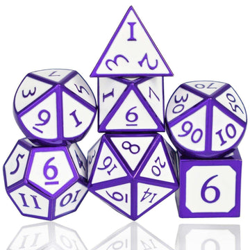 Roman White&Purple Plated Dice Set - RULE DICE