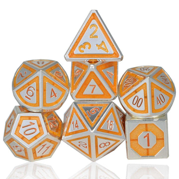 Silver&Yellow Cold Heart Plated Dice Set - RULE DICE