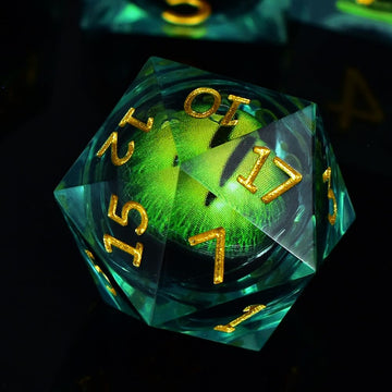Green Dragon Eye Liquid Core Resin Dice