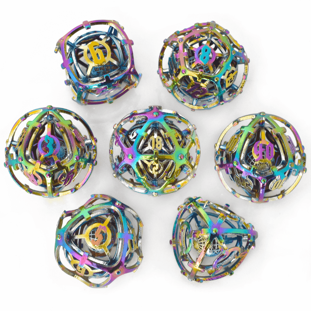  RULE DICE -  Hollow Metal Dice Colorful Hollow Music Metal Dice