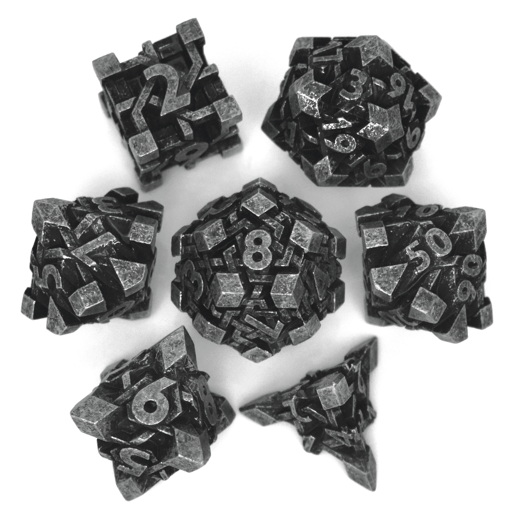  RULE DICE -  Heavy Metal Dice Dark Maze Plated Dice