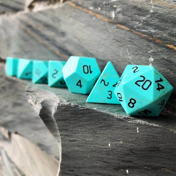  RULE DICE -  Gemstone dice Green Turquoise Dice