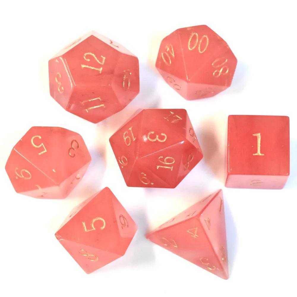  RULE DICE -  Gemstone dice Watermelon Tourmaline Gemstone Dice