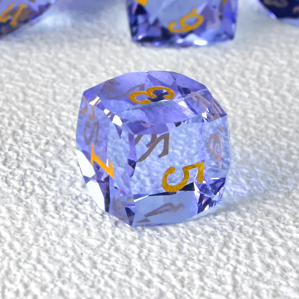 Lavender Purple Pristine Prism Crystal Dice Set