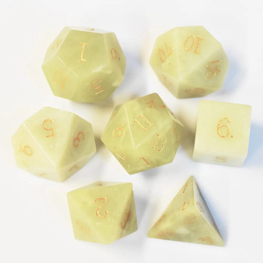  RULE DICE -  Gemstone dice Lemon Jade Gemstone Dice