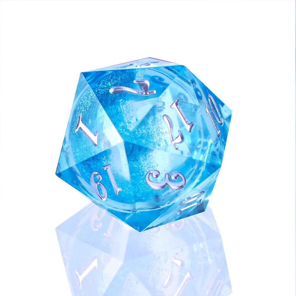 Blue Liquid Core Resin Dice