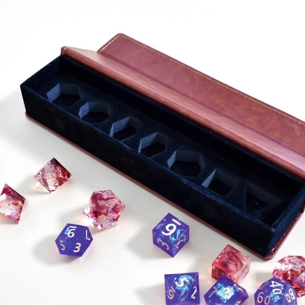  RULE DICE -  Dice Box & Tray Rectangular Leather Dice Box