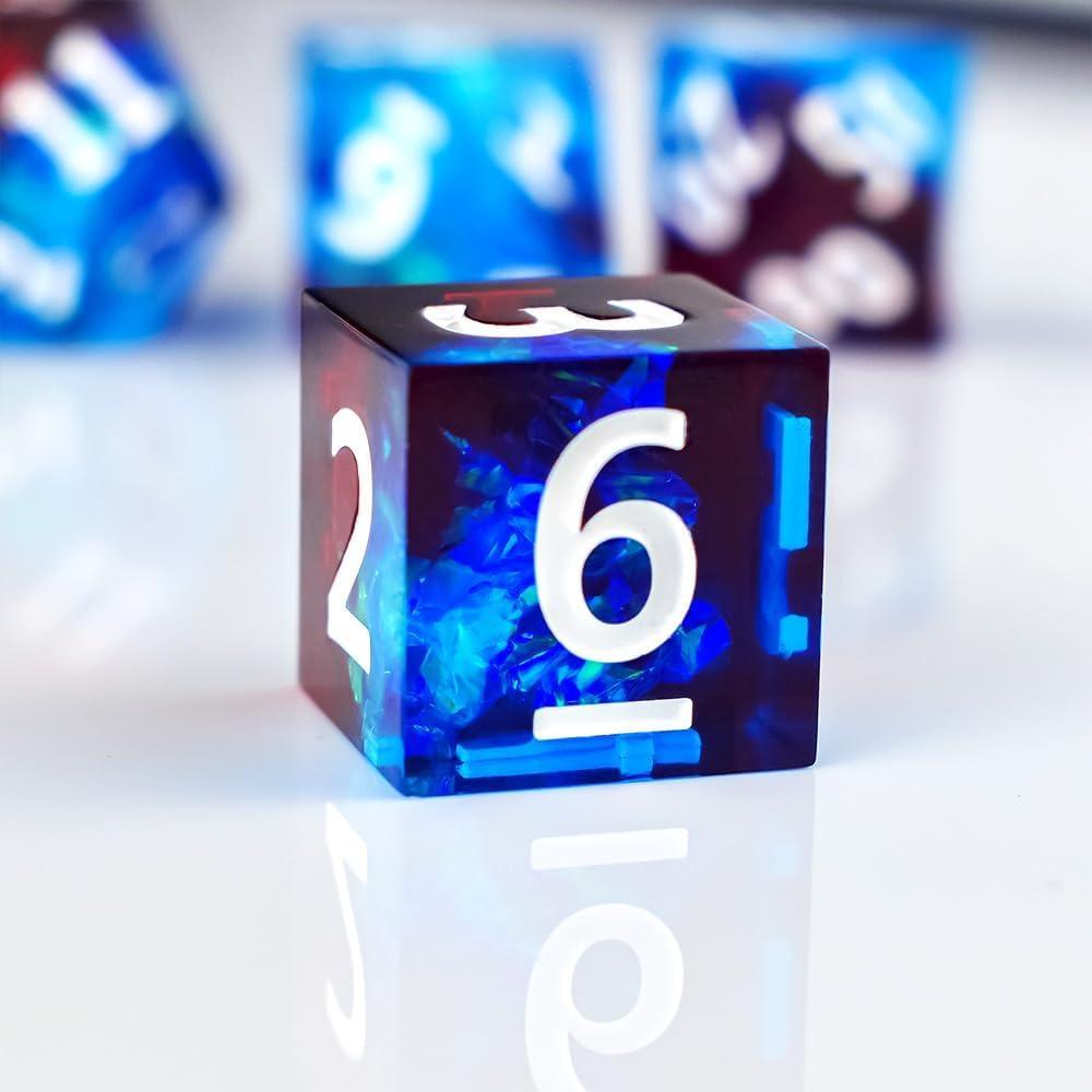  RULE DICE -  Resin dice Red&Blue Resin Dice