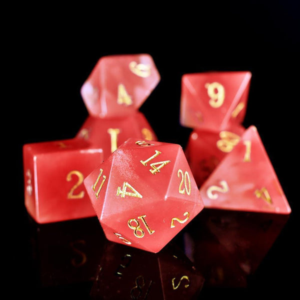  RULE DICE -  Gemstone dice Red Watermelon Stone Dice