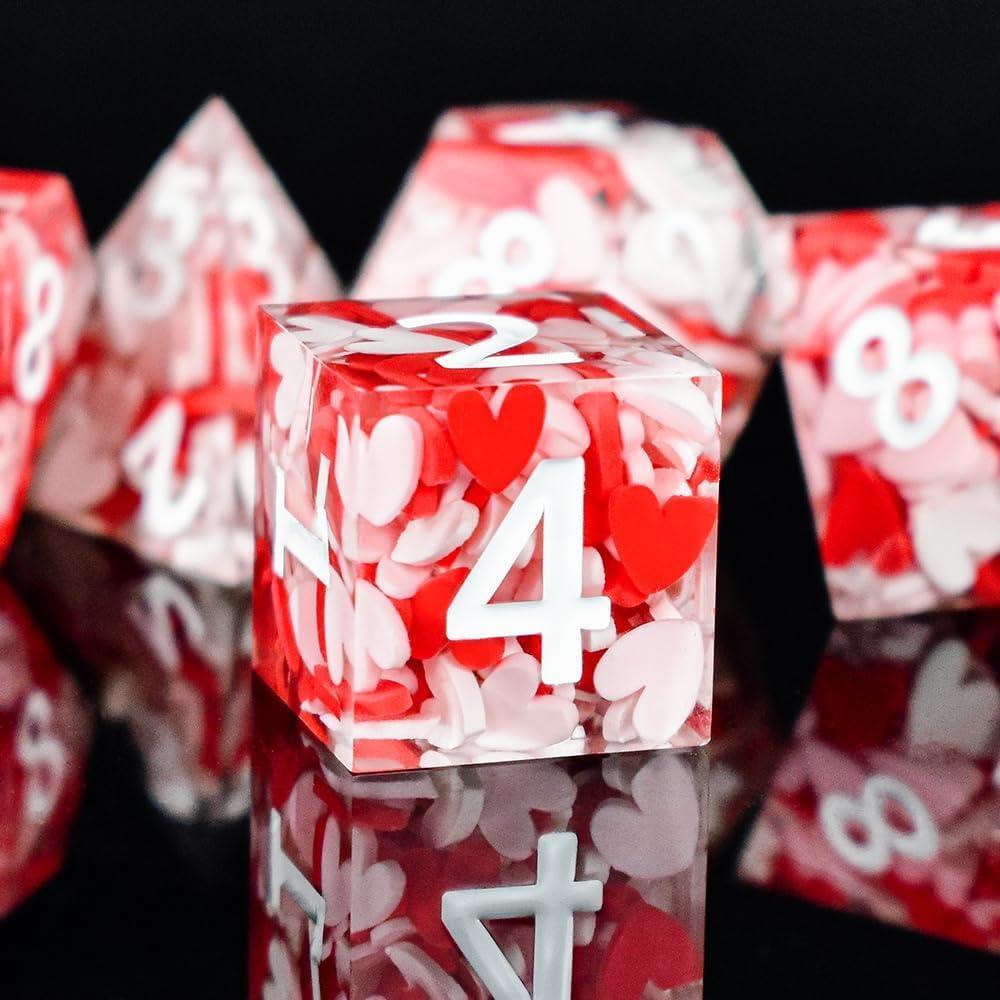  RULE DICE -  Resin dice Love Heart Resin Dice